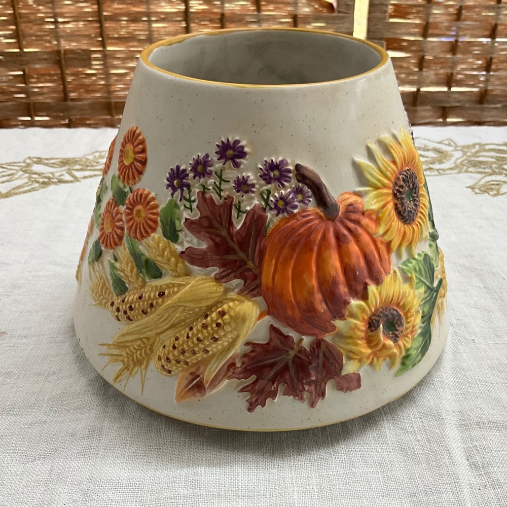 Yankee Candle Harvest Pumpkin Sunflower 3D Ceramic Large Jar Candle Shade Topper